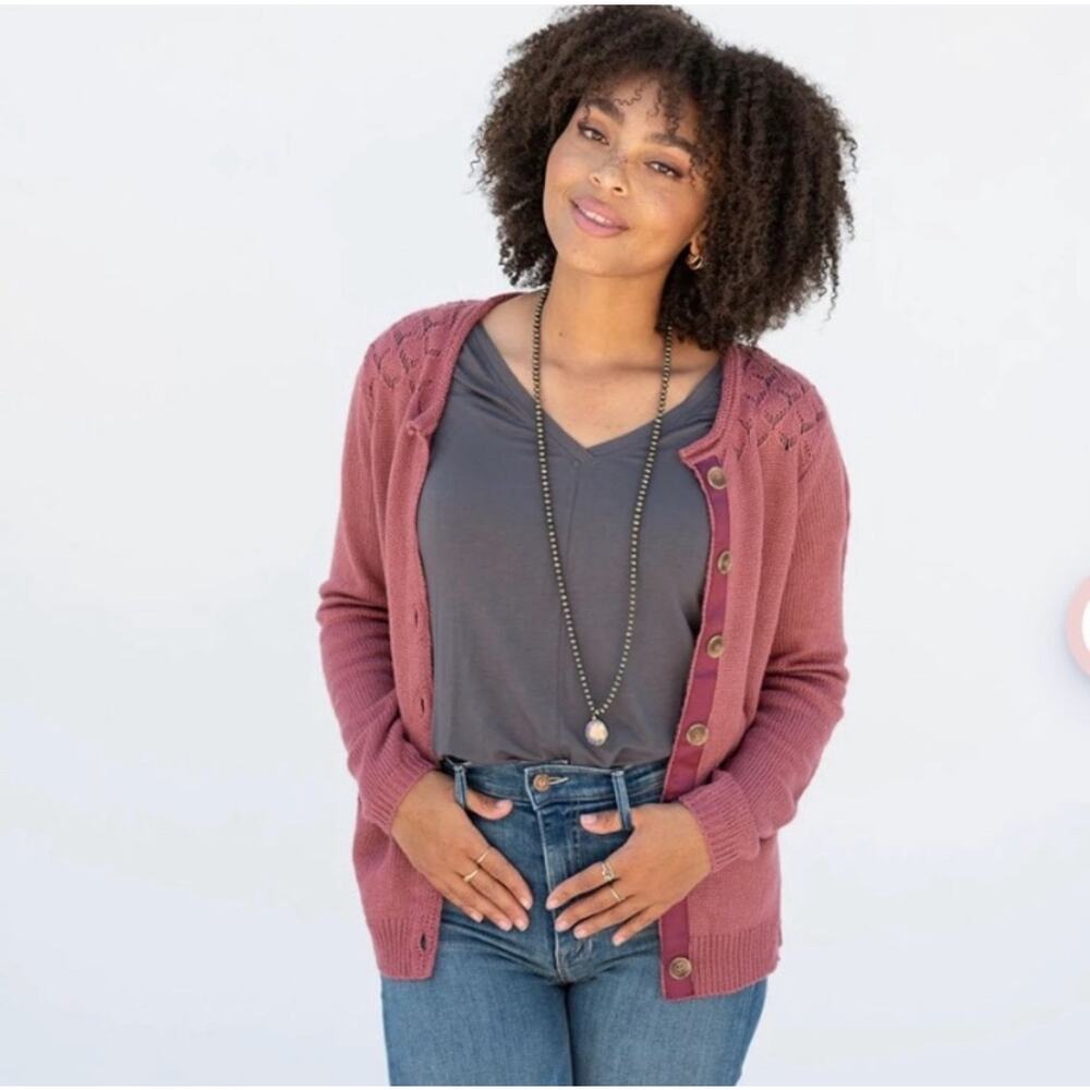 Evy's Tree Kaylee Cardigan in Dusty Rose sz M